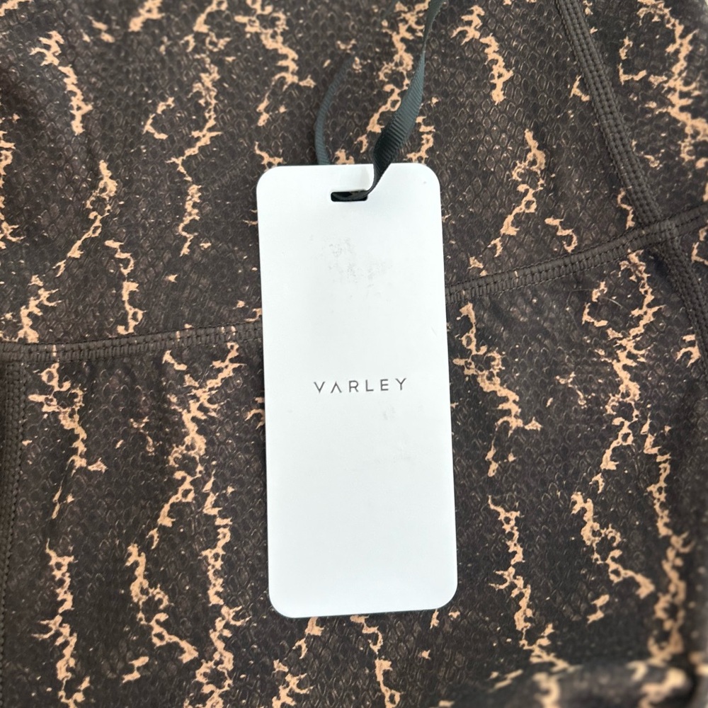 Varley High Waist Brown and Carmel Textured Leggings - Picture 7 of 14